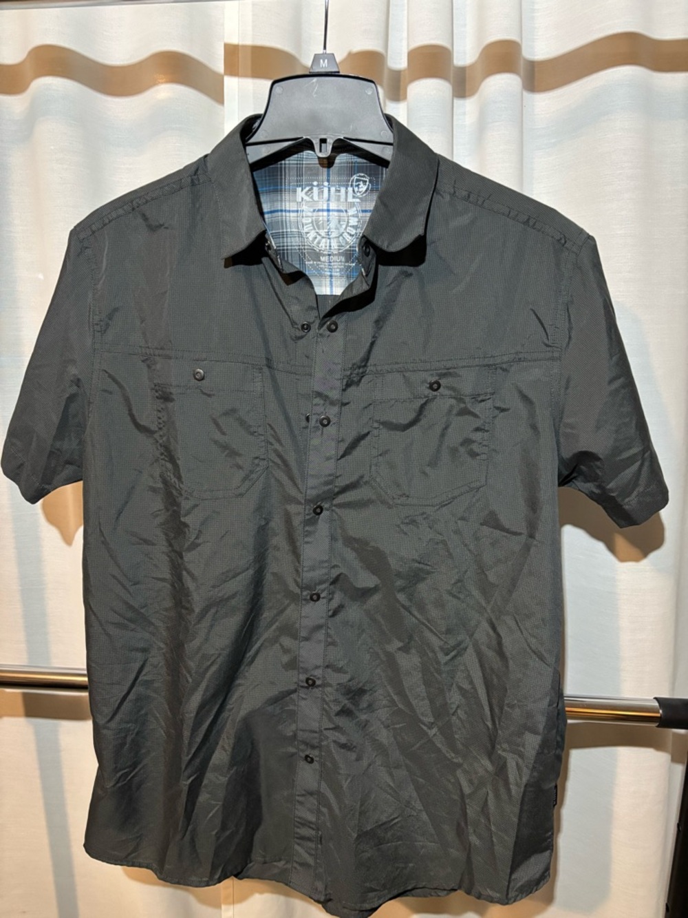 Kuhl Men’s Short Sleeve Button-Down Shirt - Charcoal - Picture 3 of 14